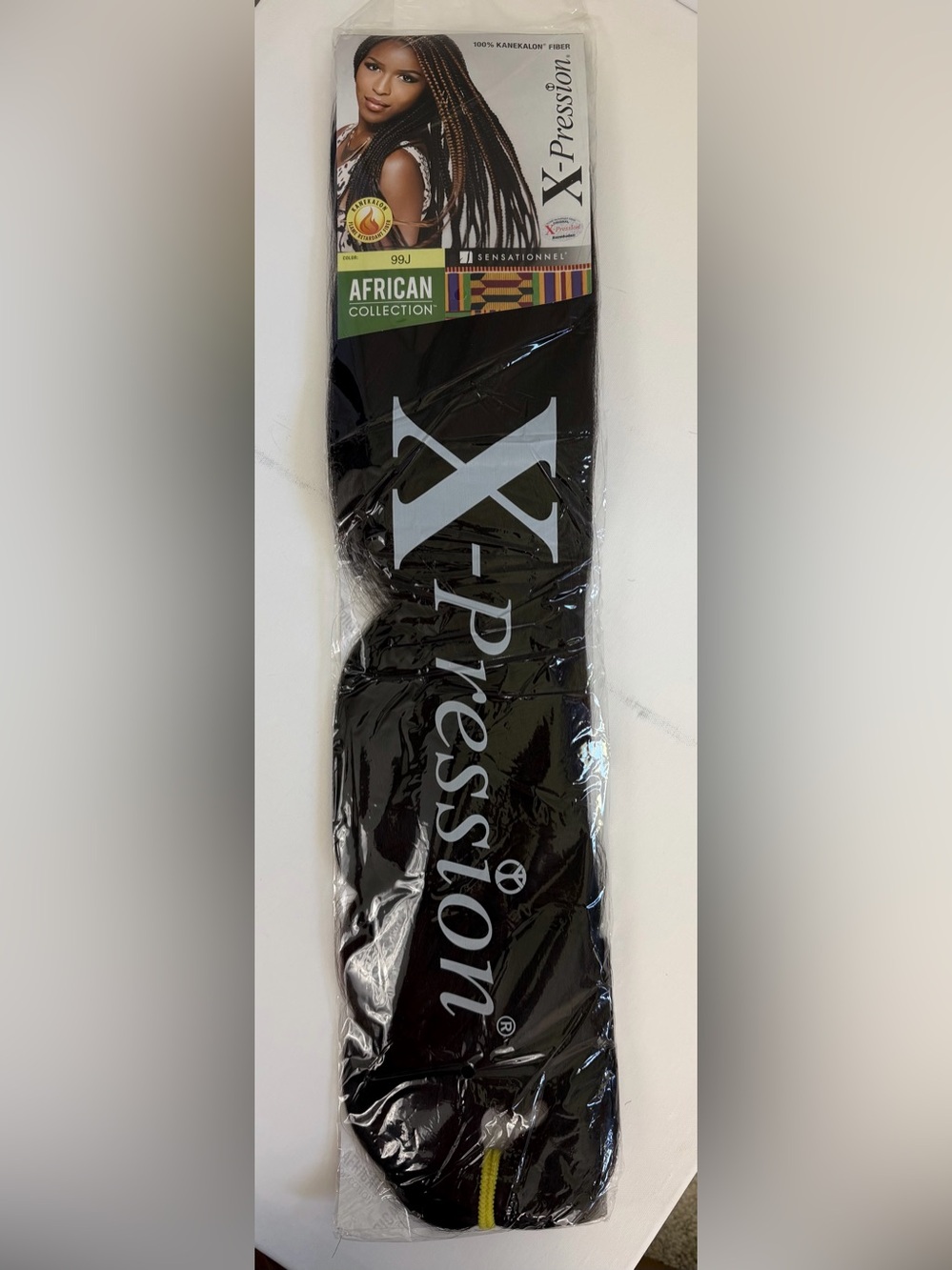 African Collection 82” Color 99J Synthetic Braiding Hair/Hot Water Set NWT